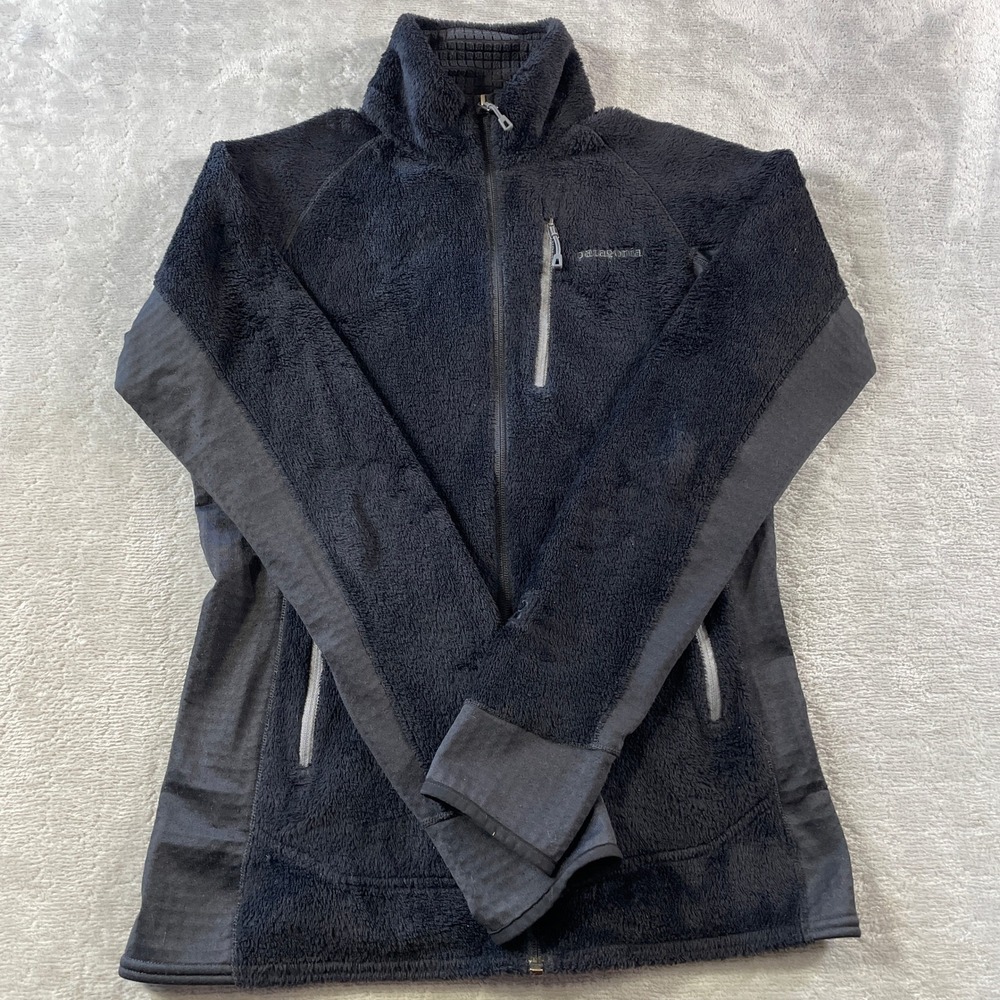 Patagonia R2 Jacket Womens Medium Black Full Zip Polartec Outdoor Fleece School